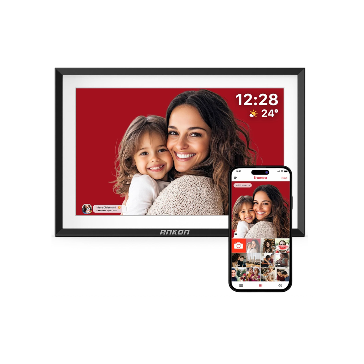 ANKON 10.1 Inch Digital Photo Frame WiFi TouchScreen 1280x800 32GB