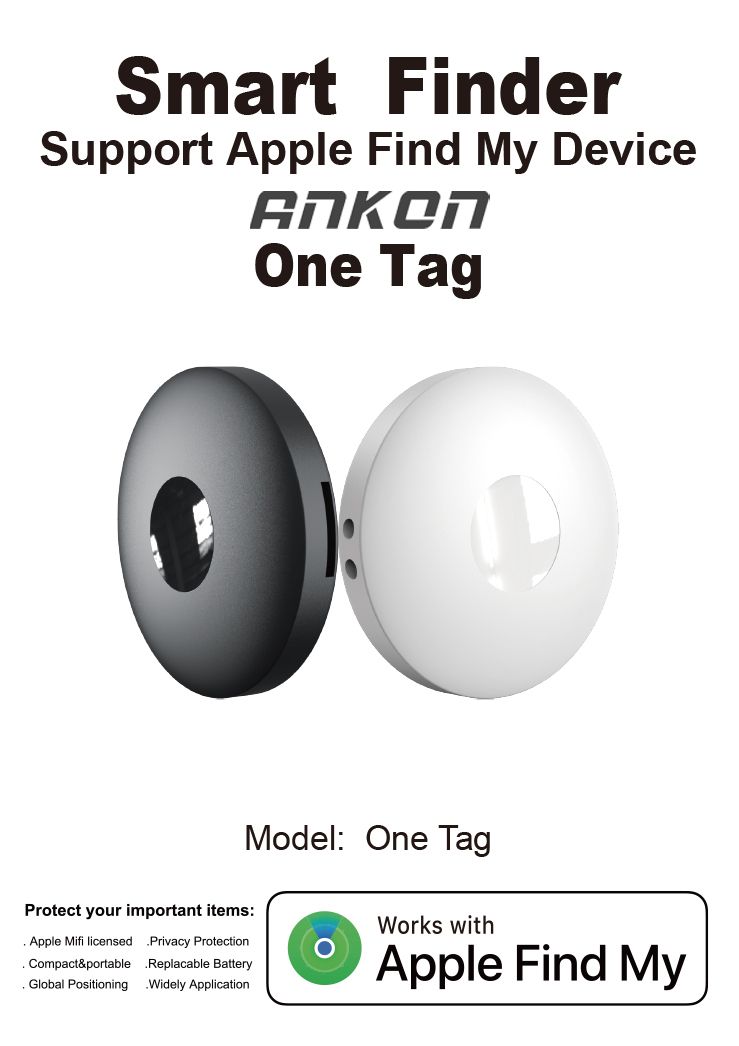 ANKON AirTag Compatible Tracker with Apple - 4 Pack, MFi Certified