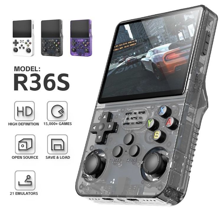 ANKON R36S Handheld Game Console with 15,000+ Classic Games + 64GB TF
